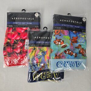 Aeropostale Stretch Knit Men's Trunk Boxer Briefs 6' Inseam Size XL 3 Pairs